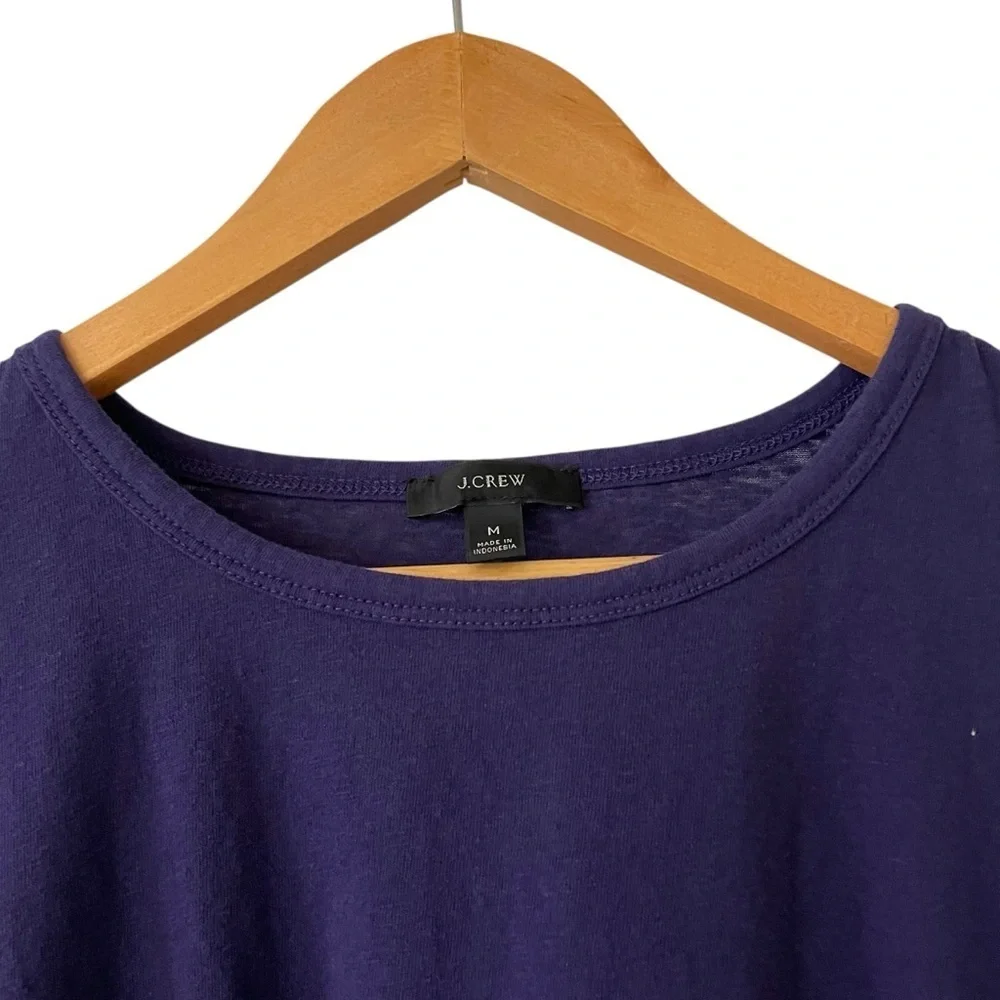 J Crew Twist Front Tank Top Medium Purple Slub Cotton Blend Crewneck Classic